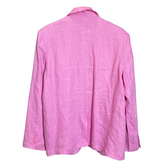 NA-KD ART Oversized Linen Blazer Pink Unisex Editorial Statement Jacket - Picture 5 of 9